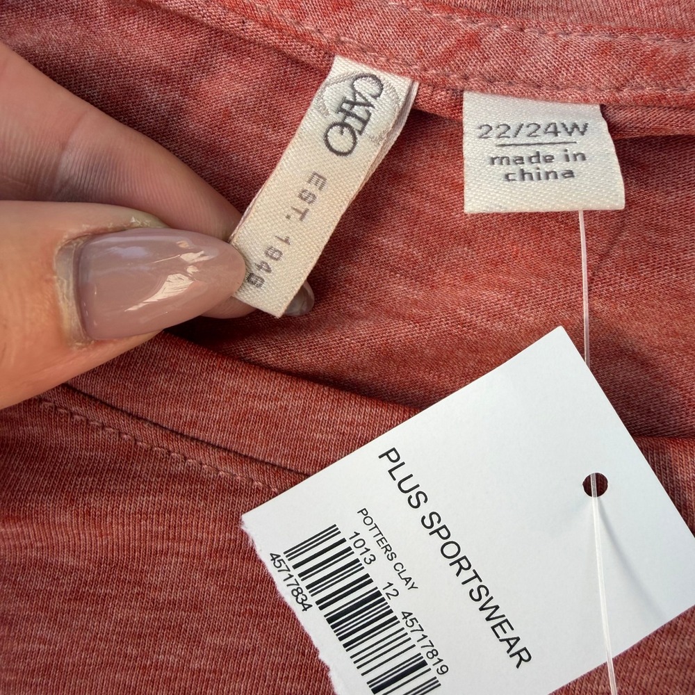 Cato Howdy Lets Get Rowdy Graphic Tee Potters Clay Orange Plus 22/24W NWT - Picture 3 of 6